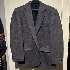Reed St. James Navy Herringbone Suit Jacket - Size 42S